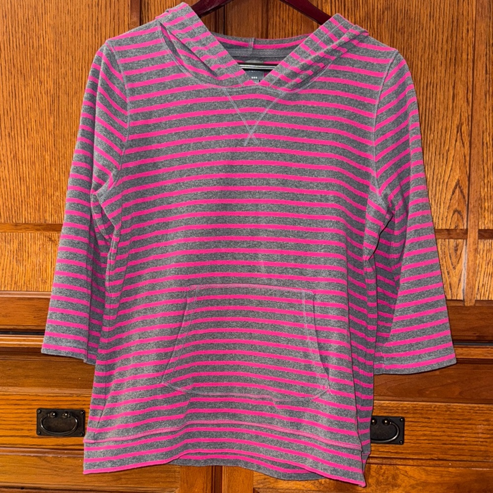 GAP Body Striped Pullover Hoodie Loungewear Kangaroo Pocket Y2K Vintage Cozy